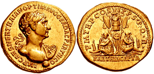 Roman coin - Trajanus - Gold Aureus